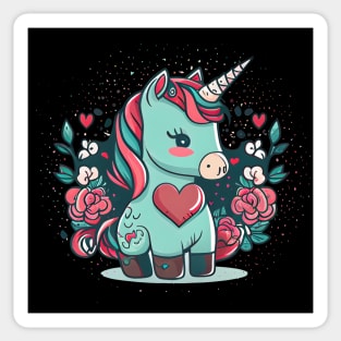 Valentines Unicorn Love Sticker